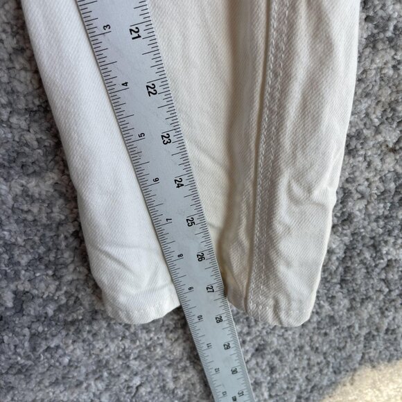 ba&sh Jeans Womens XS US‎ 2 White High Rise Button Fly Slim Denim Pants 1E22AMBE - Picture 2 of 10